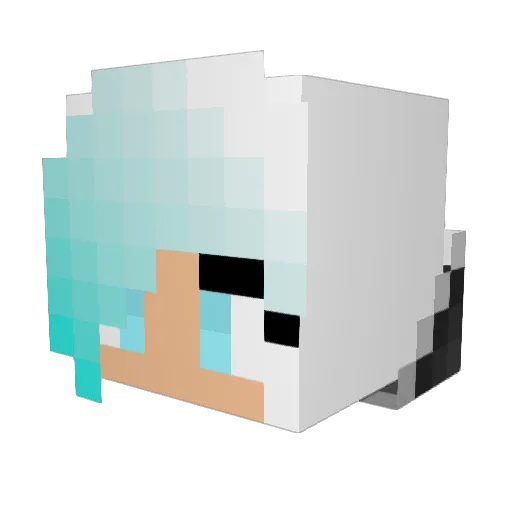 Babyblueshadow Minecraft avatar head, 3D render