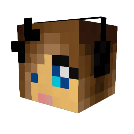 Babycannon Minecraft avatar head, 3D render
