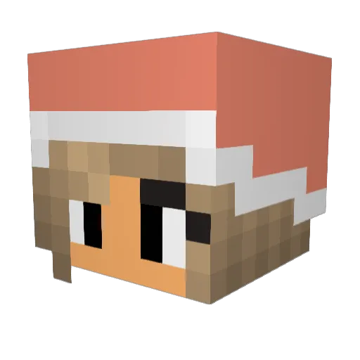 Babydicte Minecraft avatar head, 3D render