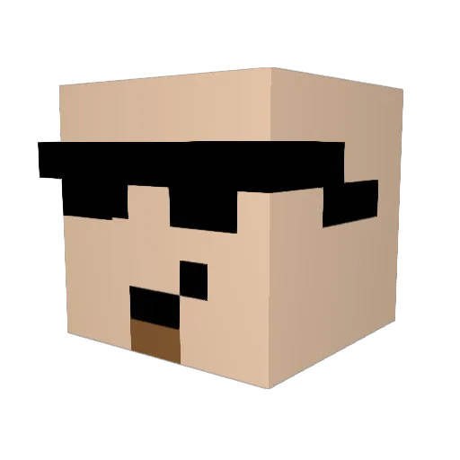Babyeddie Minecraft avatar head, 3D render