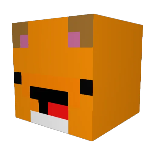 Babygade Minecraft avatar head, 3D render