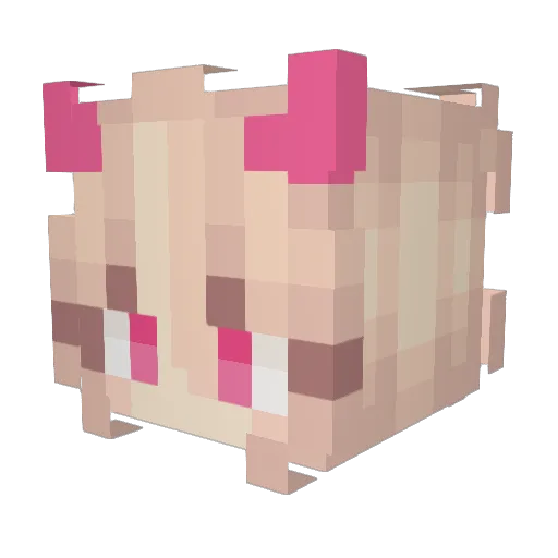 Babykitty88 Minecraft avatar head, 3D render