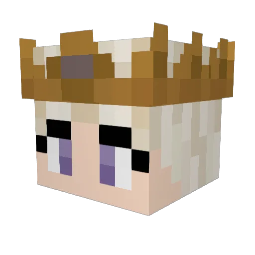 Babykongen Minecraft avatar head, 3D render