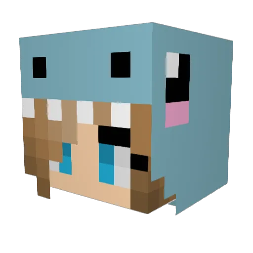 Babylima Minecraft avatar head, 3D render