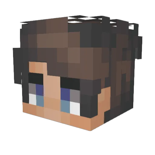 Babynou_ Minecraft avatar head, 3D render