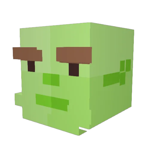 BabyofCry Minecraft avatar head, 3D render