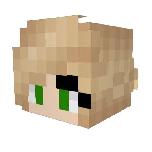 Babyraindrop Minecraft avatar head, 3D render