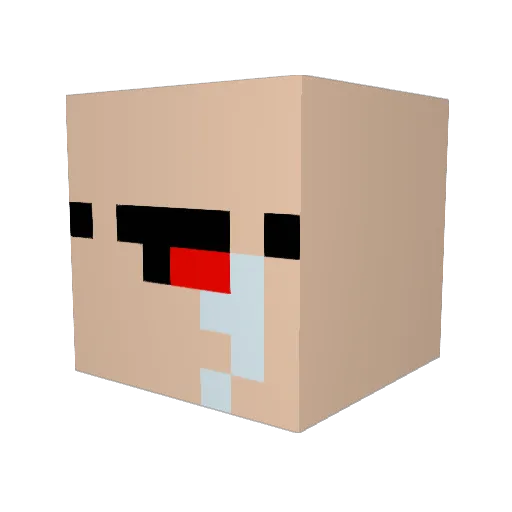 Babyrise Minecraft avatar head, 3D render