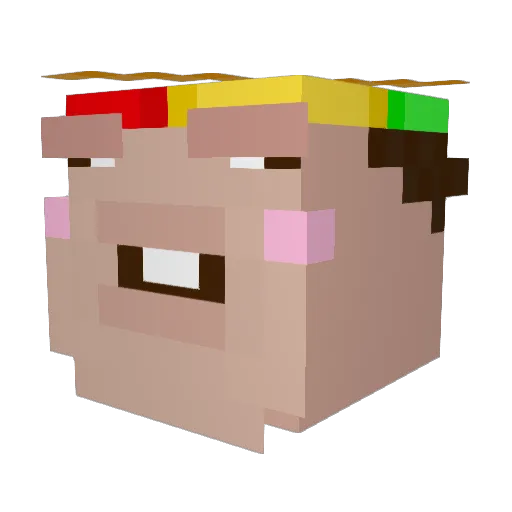 Babyun42 Minecraft avatar head, 3D render