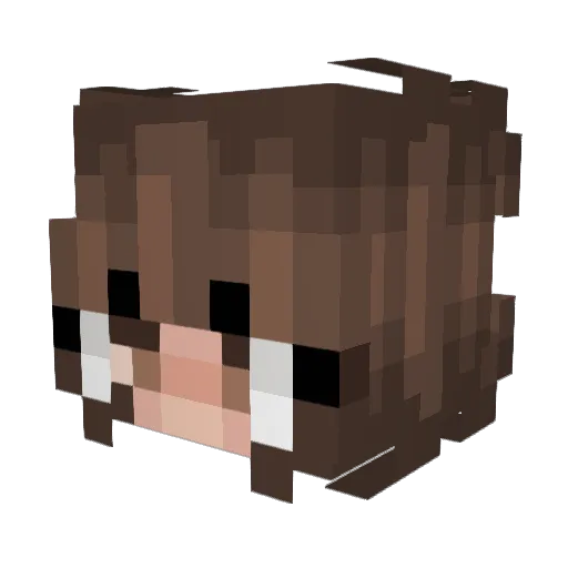 BabyyBella Minecraft avatar head, 3D render