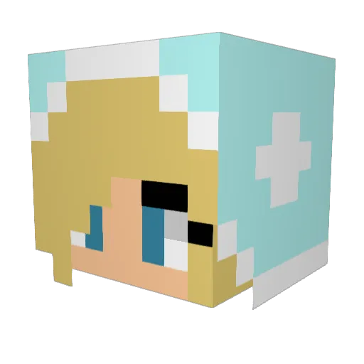 Babyyunicorn Minecraft avatar head, 3D render