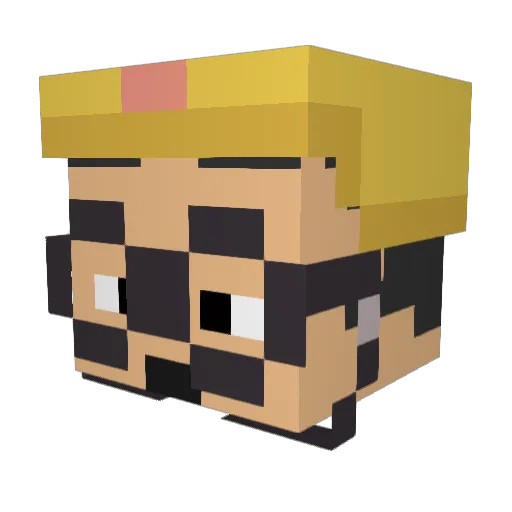 Babzaa Minecraft avatar head, 3D render