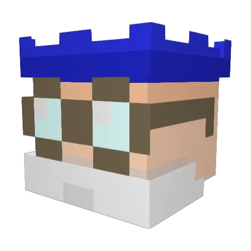 Babzo Minecraft avatar head, 3D render