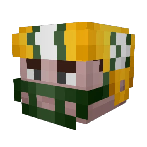 Bac0nNinja Minecraft avatar head, 3D render