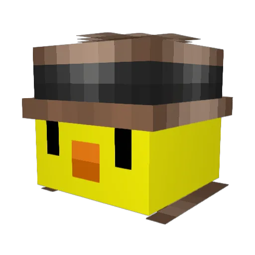 BacBean Minecraft avatar head, 3D render