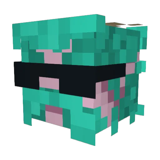 BacKkN Minecraft avatar head, 3D render