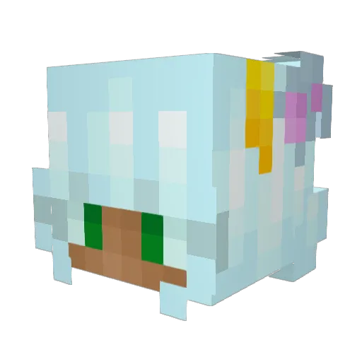 Bacaling Minecraft avatar head, 3D render