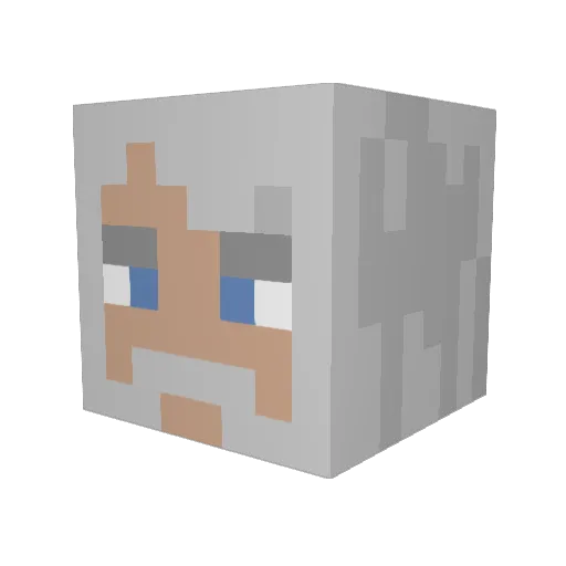 Bacchous Minecraft avatar head, 3D render