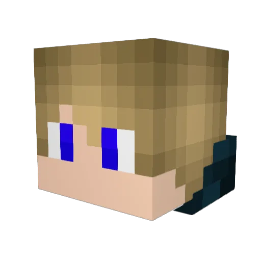 Bachi_Zockt Minecraft avatar head, 3D render