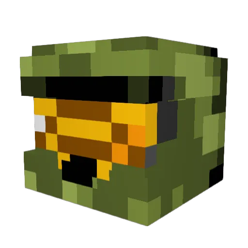 Bacil Minecraft avatar head, 3D render