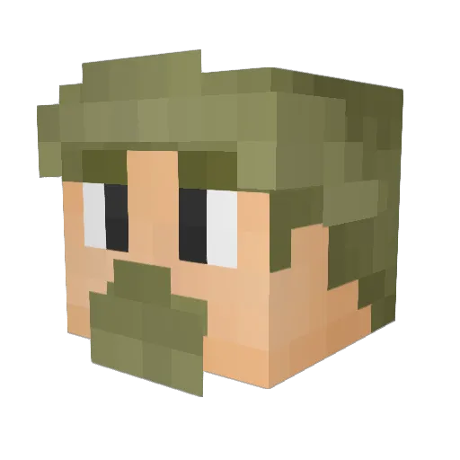 Bacjo Minecraft avatar head, 3D render