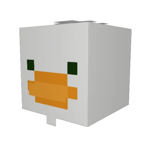 BackHits Minecraft avatar head, 3D render
