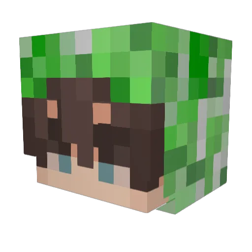 BackInBlood Minecraft avatar head, 3D render