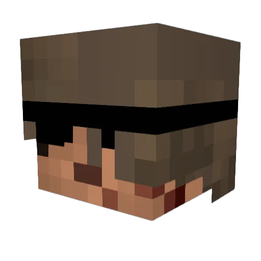 BackMC Minecraft avatar head, 3D render