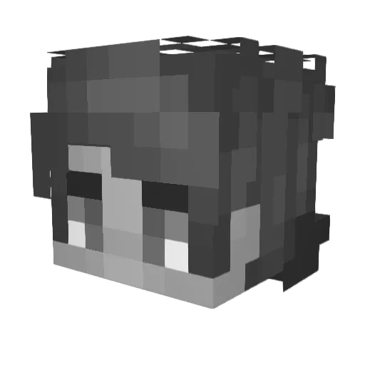 BackNumber_ Minecraft avatar head, 3D render