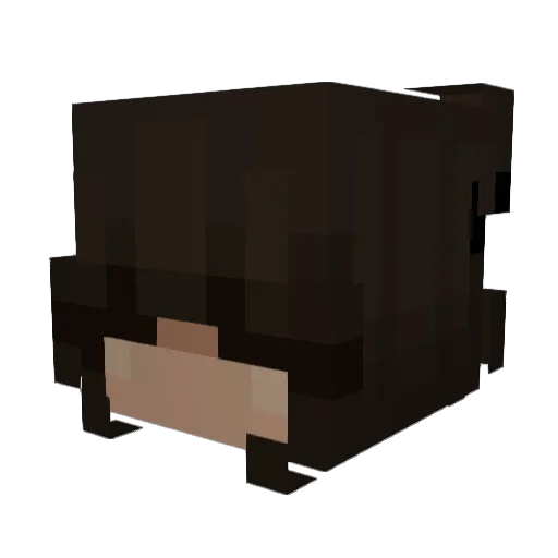 BackQueen Minecraft avatar head, 3D render