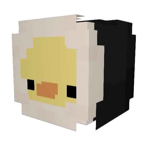 Back_Ha Minecraft avatar head, 3D render