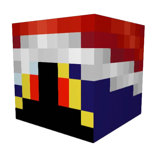 Backfrointer Minecraft avatar head, 3D render