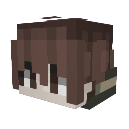 BackingUp Minecraft avatar head, 3D render