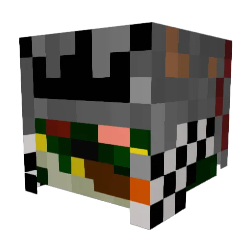 Backtail Minecraft avatar head, 3D render