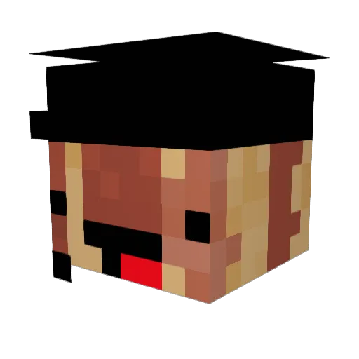 BacnDude Minecraft avatar head, 3D render