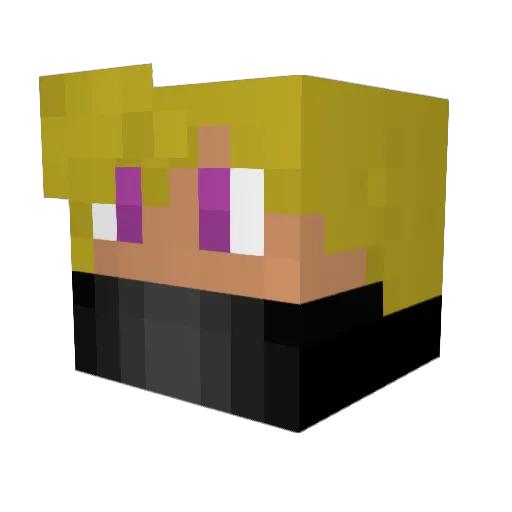 BaconDino Minecraft avatar head, 3D render
