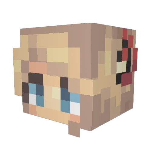 BaconGiga Minecraft avatar head, 3D render
