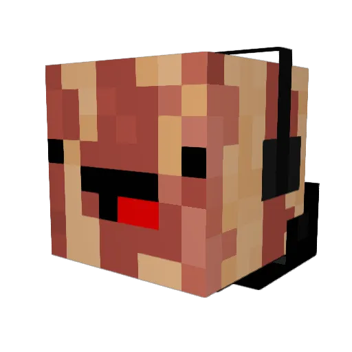 BaconMan104 Minecraft avatar head, 3D render
