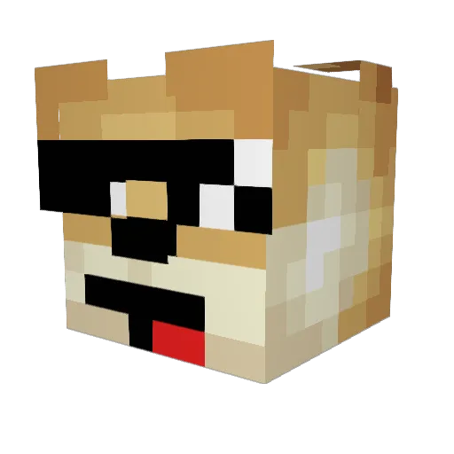 BaconZapper Minecraft avatar head, 3D render