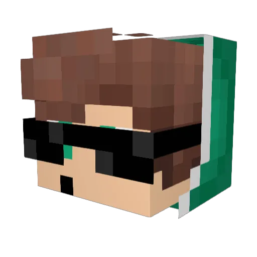 BaconatorPlays Minecraft avatar head, 3D render