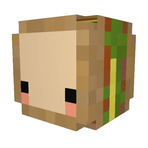 Baconmackan Minecraft avatar head, 3D render