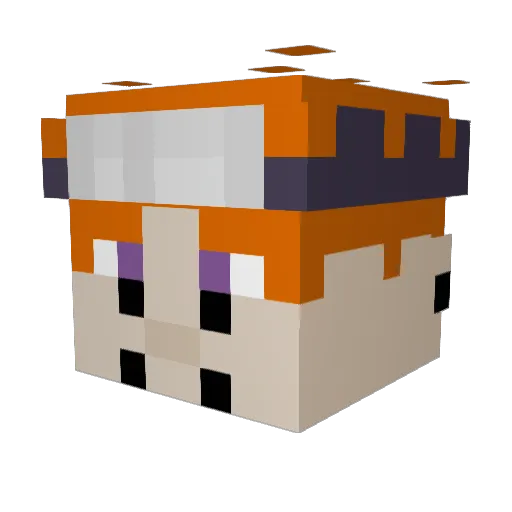 Bactoff Minecraft avatar head, 3D render