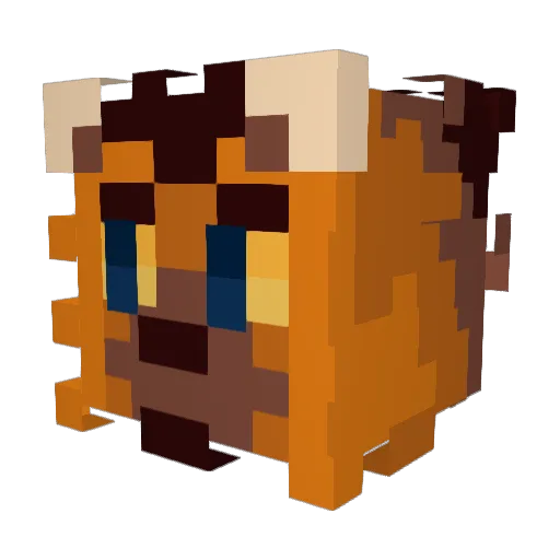 Bactover Minecraft avatar head, 3D render