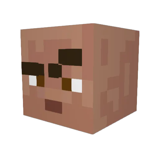Bacxou Minecraft avatar head, 3D render