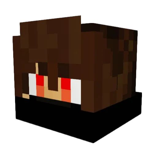 Bad1T Minecraft avatar head, 3D render