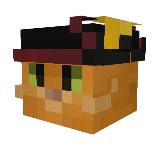 BadAlphaaa Minecraft avatar head, 3D render