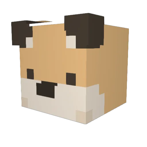 BadBadFox Minecraft avatar head, 3D render