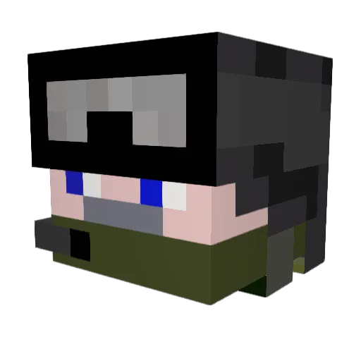 BadBobJr Minecraft avatar head, 3D render