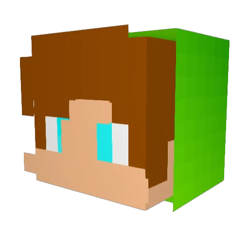 BadCookie Minecraft avatar head, 3D render