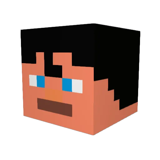 BadCreate Minecraft avatar head, 3D render